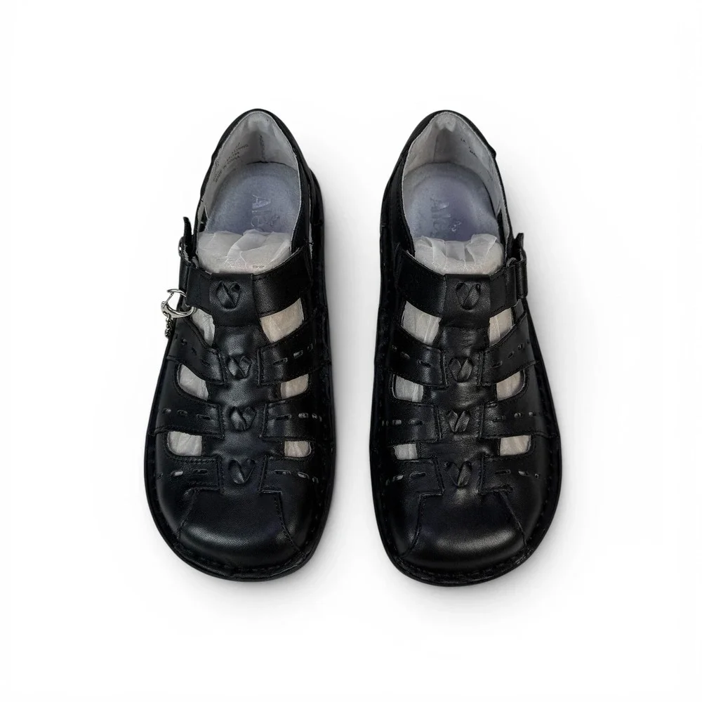 Alegria Pesca Fisherman Sandals Womens US 7 7.5 EU 37 Black Butter Leather